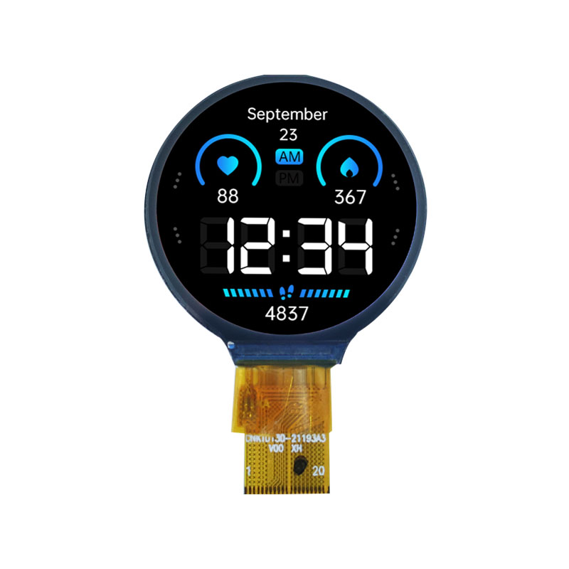 Ecran rotund TFT de 1,3”.