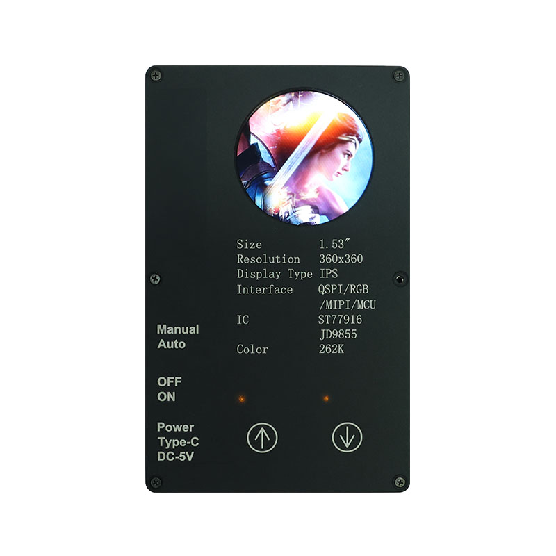 Ecran TFT rotund de 1,53”.